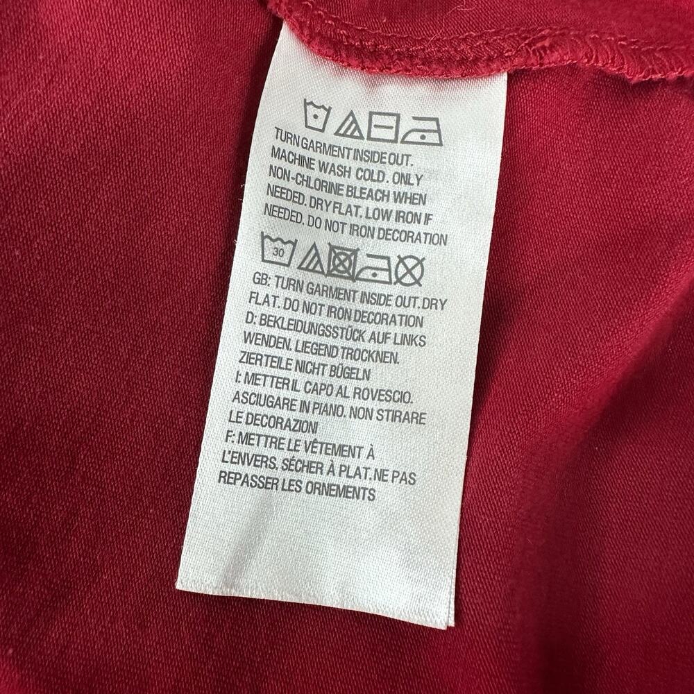 Susan Graver Shirt Top Womens 3X 3XL Red Embellished Vneck Basic Weekend Long - Picture 5 of 10
